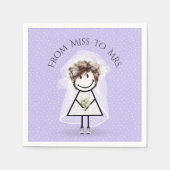 Bride Stick Girl met Sneakers op Stippen Servet (Voorkant)