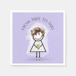 Bride Stick Girl met Sneakers op Stippen Servet