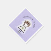 Bride Stick Girl met Sneakers op Stippen Servet (Hoek)