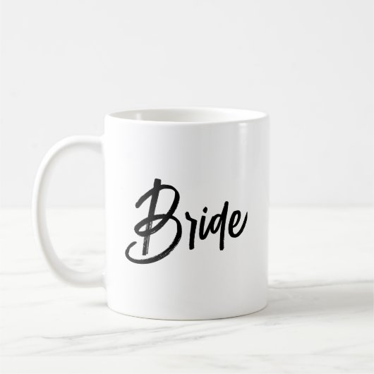 Bride stijlvol penseelscript koffiemok (Links)