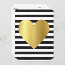 Bride Summer Loing Black & Gold Soiree Lawn Party Kaart