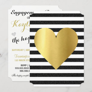 Bride Summer Loing Black & Gold Soiree Lawn Party Kaart