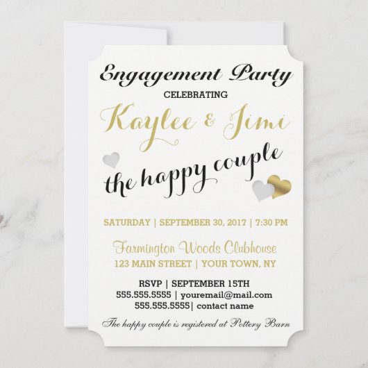 Bride Summer Lovin White Gold Soiree Lawn Party Kaart (Achterkant)