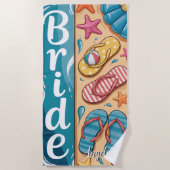 Bride Summer Seashore Vibes Flip-Flops Wedding Strandlaken (Voorkant)
