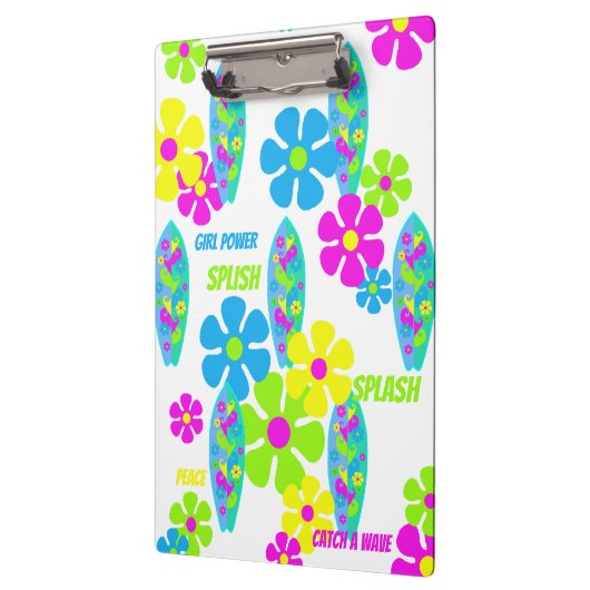 BRIDE & Surfer Flower Power Girl Retro Party Klembord (Links)