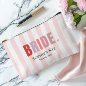 Bride Survival Kit Bag | Pink Stripes Aangepaste n Etui