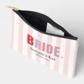 Bride Survival Kit Bag | Pink Stripes Aangepaste n Etui (Open)