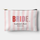 Bride Survival Kit Bag | Pink Stripes Aangepaste n Etui (Voorkant)