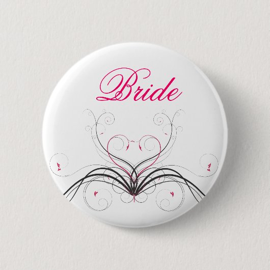 Bride Swirl Heart Ronde Button 5,7 Cm (Voorkant)