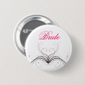 Bride Swirl Heart Ronde Button 5,7 Cm (Voorkant /achterkant)