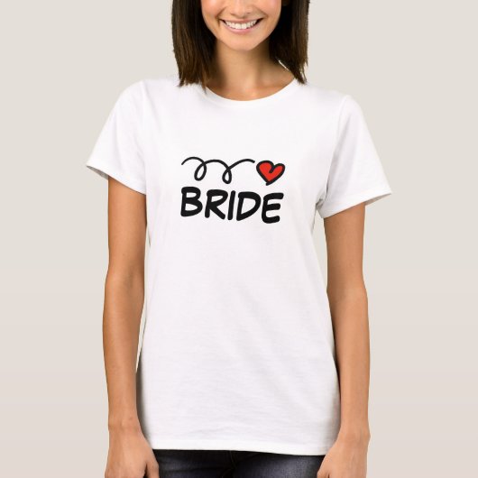 BRIDE t shirt voor bruiloft of vrijgezellenfeest (Voorkant)