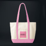 Bride Tas<br><div class="desc">Canvas tas weergegeven in Natural/Pink met Bride text. com. com.</div>
