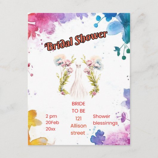 Bride te ontvangen informatiekaartje (Voorkant)