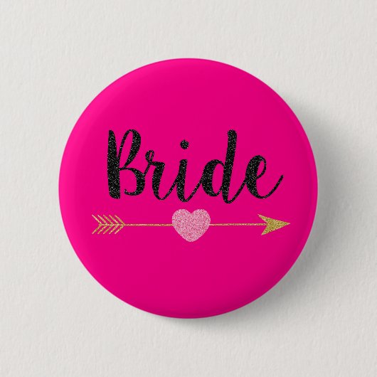 Bride|Team Bride|Hot Pink Ronde Button 5,7 Cm (Voorkant)