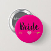 Bride|Team Bride|Hot Pink Ronde Button 5,7 Cm (Voorkant /achterkant)