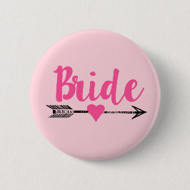 Bride|Team Bride|Roze Ronde Button 5,7 Cm