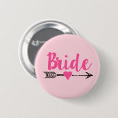 Bride|Team Bride|Roze Ronde Button 5,7 Cm (Voorkant /achterkant)