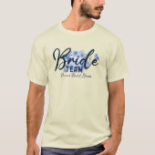 Bride Team-Rustic Dusty Blue Roos Waterverf-Boho T-shirt (Voorkant)