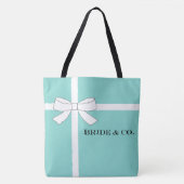 BRIDE Tiara Blauwgroen Blauwe Bridal Wedding Showe Tote Bag (Voorkant)