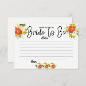Bride to be Advice Kaarten Vrijgezellenfeest Games (Voorkant / Achterkant)