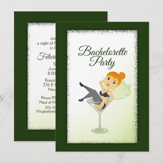 Bride to be Bachelorette Party Invitation Kaart (Voorkant / Achterkant)