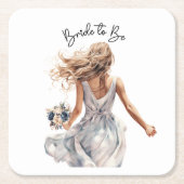 Bride To Be Beautiful Bride Waterverf Arto Kartonnen Onderzetters (Voorkant)