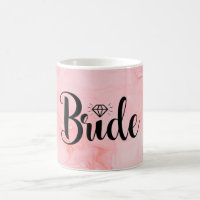 Bride to Be Black Modern Script Custom Wedding Cof