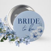 Bride to Be Blue Floral Vrijgezellenfeest Button
