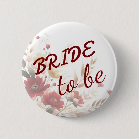 Bride to be Button Floral Minimal Simple (Voorkant)