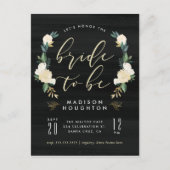 Bride To Be Calligraphy Floral Vrijgezellenfeest Uitnodiging Briefkaart (Voorkant)