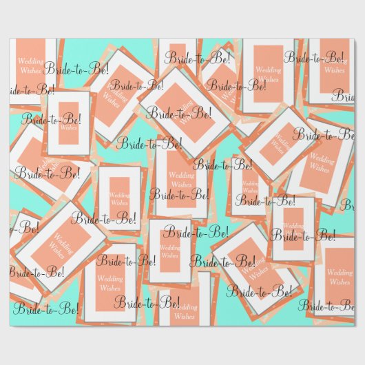 Bride to be Cantaloupe Blue Cadeaupapier (Vlak)