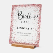 BRIDE TO BE! Copper Glitter Bridal Shower  Acryl Bord (Hoek)