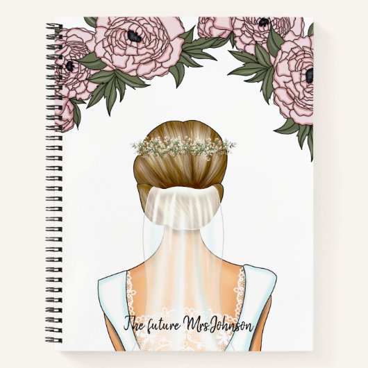 Bride to be - Future Mrs Notebook (Blonde Bride) Notitieboek (Voorkant)