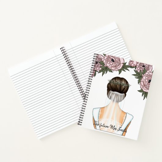 Bride to be - Future Mrs Notebook (Brunett Bride) Notitieboek (Binnen)