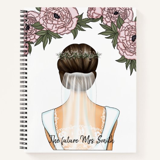 Bride to be - Future Mrs Notebook (Brunett Bride) Notitieboek (Voorkant)