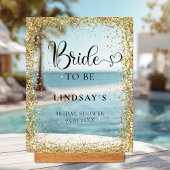 BRIDE TO BE! Gold Glitter Bridal Shower  Acryl Bord