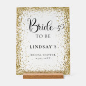 BRIDE TO BE! Gold Glitter Bridal Shower  Acryl Bord (Voorkant)