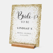 BRIDE TO BE! Gold Glitter Bridal Shower  Acryl Bord (Hoek)