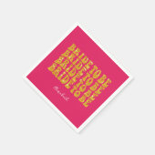 Bride to Be Gold Glitter Text with Name, Pink Servet (Hoek)
