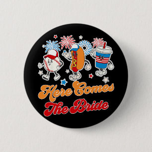 Bride To Be Honkbal Bachelorette Feest Hier Komt Ronde Button 5,7 Cm