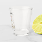 Bride to be ivory bow pearls elegant Bachelorette Shot Glas (Rechts)