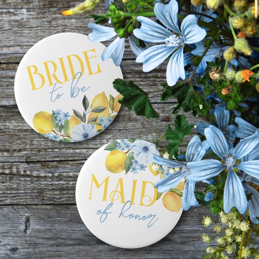 Bride to Be Lemon Bridal Shower Button