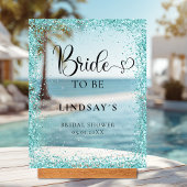 BRIDE TO BE! Mint Glitter Bridal Shower  Acryl Bord