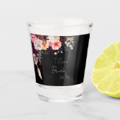 Bride to Be Moody Flowers & Greenery Vrijgezellenf Shot Glas (Voorkant)