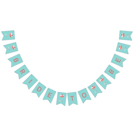 Bride to Be Raspberry Cocktail Bunting Banner (Alle)