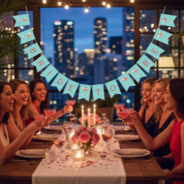 Bride to Be Raspberry Cocktail Bunting Banner