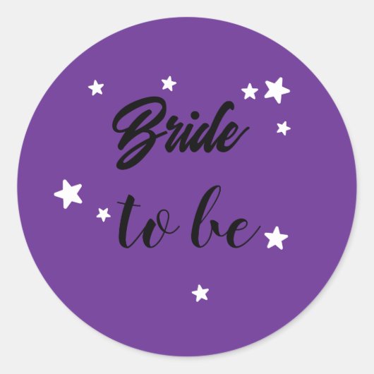 Bride to be ronde sticker (Voorkant)