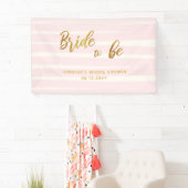 Bride to be roze Stripes Boho Chic Vrijgezellenfee Spandoek (Insitu)