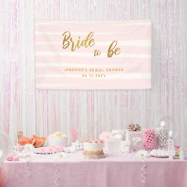 Bride to be roze Stripes Boho Chic Vrijgezellenfee Spandoek