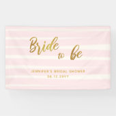 Bride to be roze Stripes Boho Chic Vrijgezellenfee Spandoek (Horizontaal)